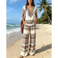 👗 OFFERTA A TEMPO LIMITATO: SCONTO DEL 50%! ✨ Set composto da top e pantaloni stampati da donna – stampe boho, vestibilità comoda, perfetto per le vacanze 🌴