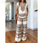 👗 OFFERTA A TEMPO LIMITATO: SCONTO DEL 50%! ✨ Set composto da top e pantaloni stampati da donna – stampe boho, vestibilità comoda, perfetto per le vacanze 🌴