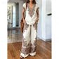 👗 OFFERTA A TEMPO LIMITATO: SCONTO DEL 50%! ✨ Set composto da top e pantaloni stampati da donna – stampe boho, vestibilità comoda, perfetto per le vacanze 🌴