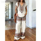 👗 OFFERTA A TEMPO LIMITATO: SCONTO DEL 50%! ✨ Set composto da top e pantaloni stampati da donna – stampe boho, vestibilità comoda, perfetto per le vacanze 🌴