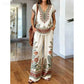 👗 OFFERTA A TEMPO LIMITATO: SCONTO DEL 50%! ✨ Set composto da top e pantaloni stampati da donna – stampe boho, vestibilità comoda, perfetto per le vacanze 🌴