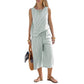 Set composto da pantaloni a righe a gamba larga da donna