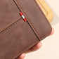 Portafoglio uomo bifold in pelle PU con chiusura zip integrale