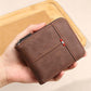 Portafoglio uomo bifold in pelle PU con chiusura zip integrale