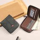 Portafoglio uomo bifold in pelle PU con chiusura zip integrale