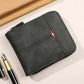 Portafoglio uomo bifold in pelle PU con chiusura zip integrale