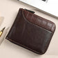 Portafoglio uomo bifold in pelle PU con chiusura zip integrale