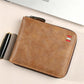 Portafoglio uomo bifold in pelle PU con chiusura zip integrale