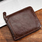 Portafoglio uomo bifold in pelle PU con chiusura zip integrale