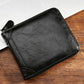 Portafoglio uomo bifold in pelle PU con chiusura zip integrale