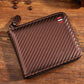 Portafoglio uomo bifold in pelle PU con chiusura zip integrale