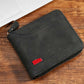 Portafoglio uomo bifold in pelle PU con chiusura zip integrale