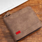 Portafoglio uomo bifold in pelle PU con chiusura zip integrale