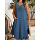 🔥 NUOVO + -50% + 50.000+ venduti 🔥 Abito casual senza maniche con volant da donna