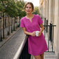 Abito-maglietta da donna in pizzo in stile bohémien con scollo a V