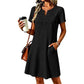 Abito-maglietta da donna in pizzo in stile bohémien con scollo a V