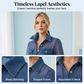 👕Dames-top van denim met mesh-patchwork – Elegante, chic getailleerde top✨