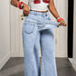 👖✨Jeans da donna con vita asimmetrica e gamba larga