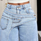 👖✨Jeans da donna con vita asimmetrica e gamba larga