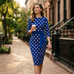 Elegante abito retrò a pois da donna