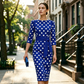 Elegante abito retrò a pois da donna