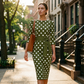 Elegante abito retrò a pois da donna