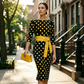 Elegante abito retrò a pois da donna