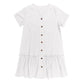 Abito da donna con annodatura, abito estivo ampio in cotone e lino, con orlo a balze, abito casual a maniche corte