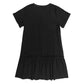 Abito da donna con annodatura, abito estivo ampio in cotone e lino, con orlo a balze, abito casual a maniche corte