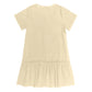 Abito da donna con annodatura, abito estivo ampio in cotone e lino, con orlo a balze, abito casual a maniche corte