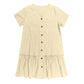 Abito da donna con annodatura, abito estivo ampio in cotone e lino, con orlo a balze, abito casual a maniche corte