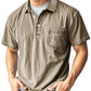 Camicia da uomo retrò casual a maniche corte con colletto, taschino e chiusura con bottoni