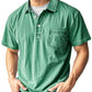Camicia da uomo retrò casual a maniche corte con colletto, taschino e chiusura con bottoni