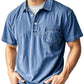 Camicia da uomo retrò casual a maniche corte con colletto, taschino e chiusura con bottoni
