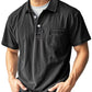 Camicia da uomo retrò casual a maniche corte con colletto, taschino e chiusura con bottoni
