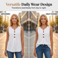 Gilet senza maniche in cotone e lino con scollo a V da donna