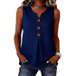 Gilet senza maniche in cotone e lino con scollo a V da donna