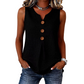 Gilet senza maniche in cotone e lino con scollo a V da donna