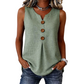 Gilet senza maniche in cotone e lino con scollo a V da donna