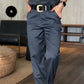 Pantaloni da tailleur a gamba dritta, stile casual, a vita alta da donna
