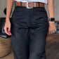 Pantaloni da tailleur a gamba dritta, stile casual, a vita alta da donna