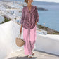 Set estivo a due pezzi a righe da donna