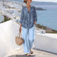 Set estivo a due pezzi a righe da donna