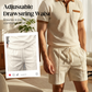 Set estivo e casual a due pezzi in maglia a nido d'ape da uomo