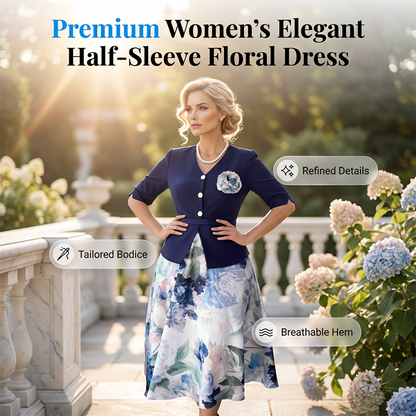 🚀 Nuovo arrivo a metà prezzo ⌛ Offerta a tempo limitato: elegante abito da donna a maniche corte con stampa floreale