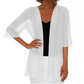 Cardigan da donna in chiffon, ampio e aperto sul davanti.