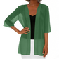 Cardigan da donna in chiffon, ampio e aperto sul davanti.