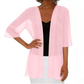 Cardigan da donna in chiffon, ampio e aperto sul davanti.