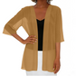 Cardigan da donna in chiffon, ampio e aperto sul davanti.