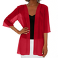 Cardigan da donna in chiffon, ampio e aperto sul davanti.